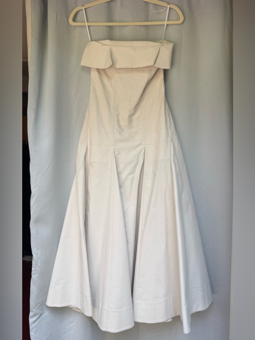 COS Cream Strapless A-Line Midi Dress